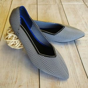 Herringbone pointed toe flats